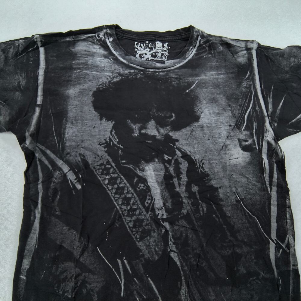 Jimi Hendrix Band Avela Crew Neck Short Sleeve Graphic Shirt Mens Size M Black